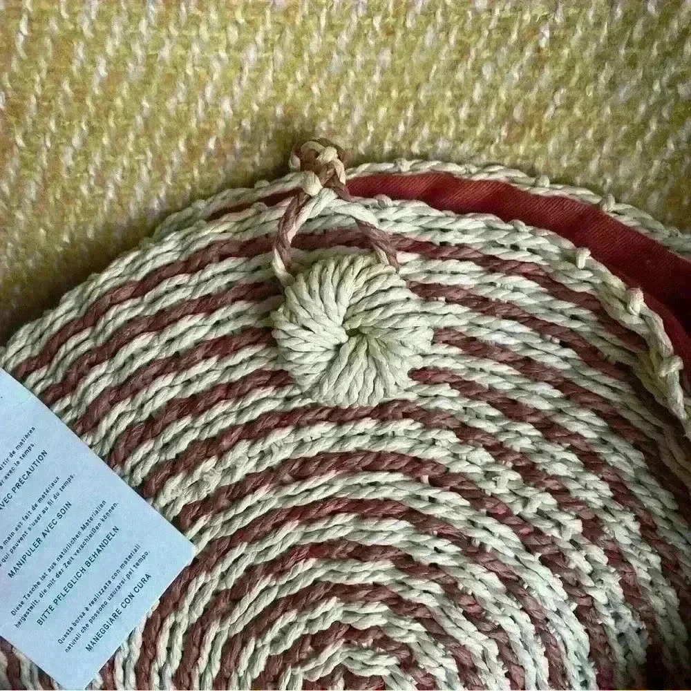 NWT Fossil Faye Baked Clay Round Straw Boho Crossbody - Picture 9 of 12